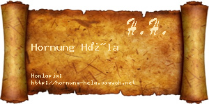 Hornung Héla névjegykártya